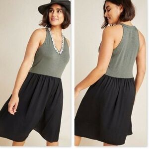 Anthropologie Dolan Fabiana Dress in Olive and Black